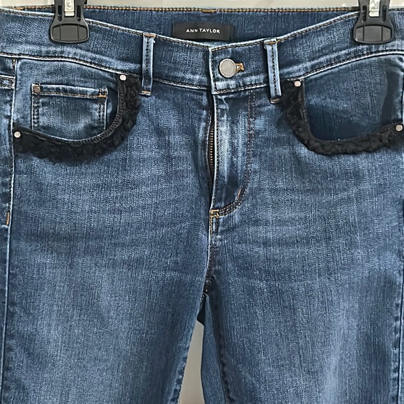 Ann Taylor Fur Trimmed, The Skinny, Modern Fit Jeans, Size 2. - Picture 2 of 6